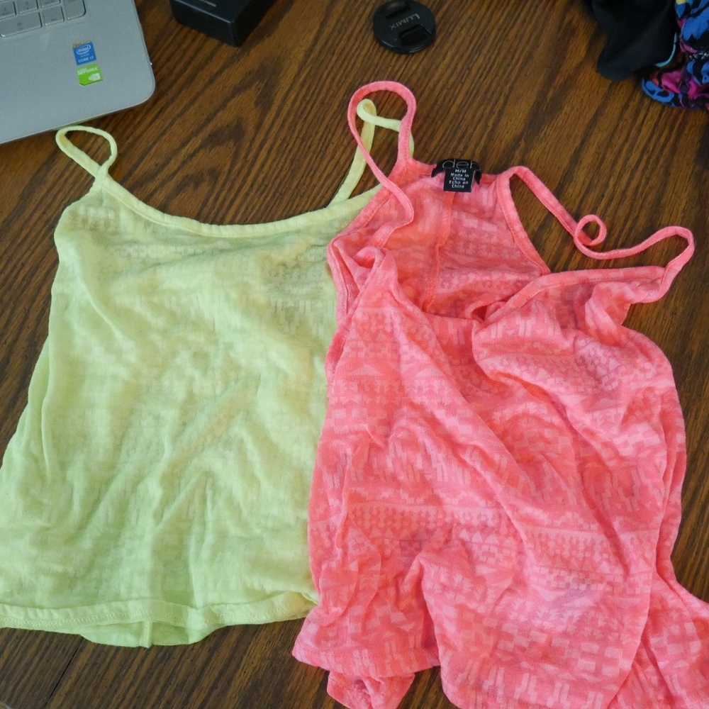 BUNDLE of 2 Sheer Neon Tanks